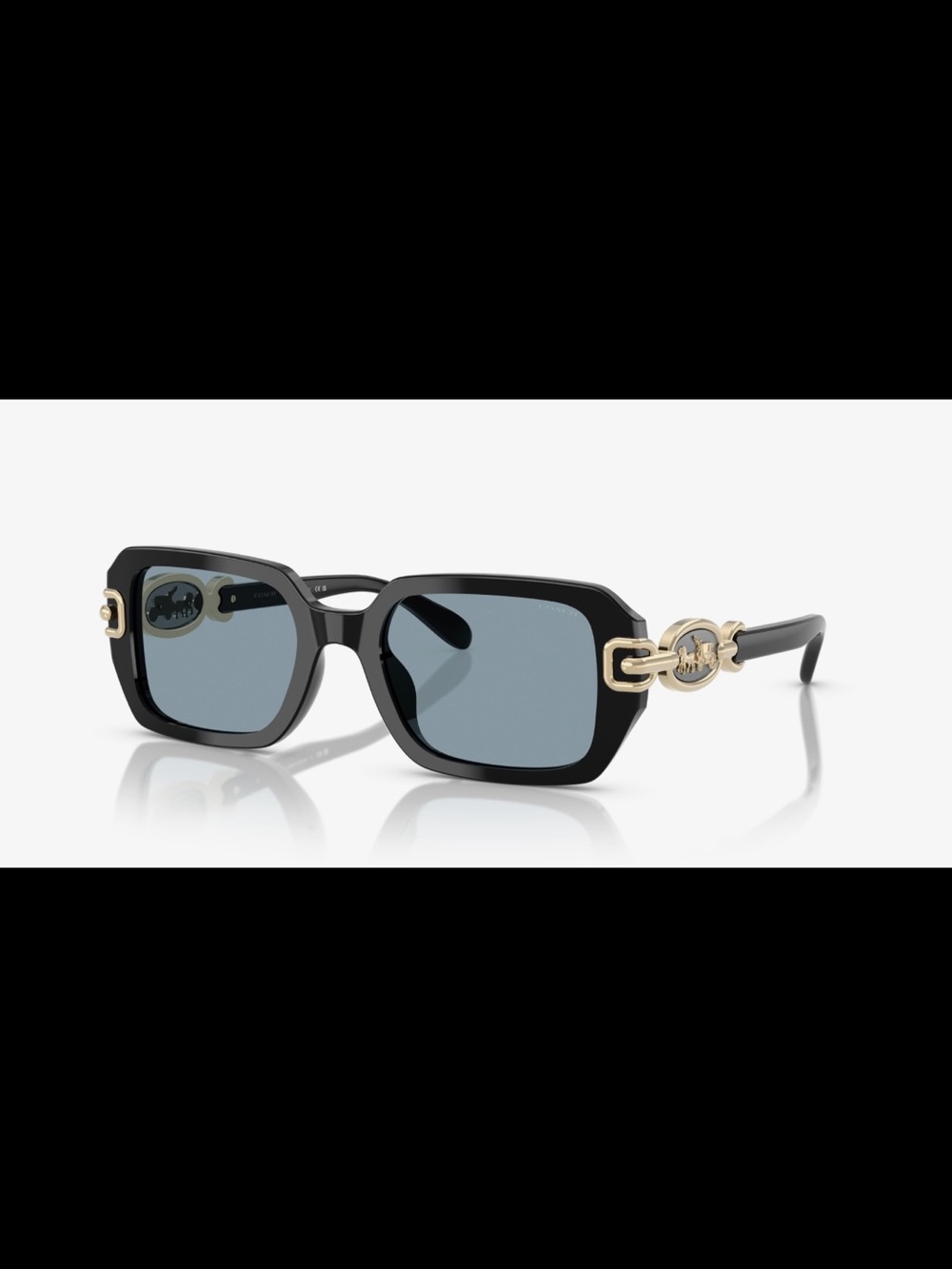 COACH Black Sunglasses with Gold Accent